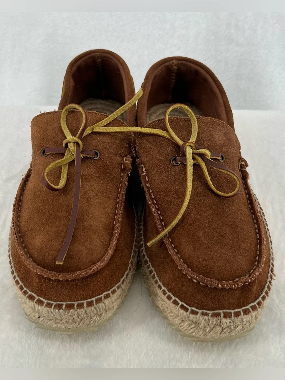 Espadrilles Varo Leather Loafers Suede Rope Heel Rubber Sole Men’s Sz 42 Preppy